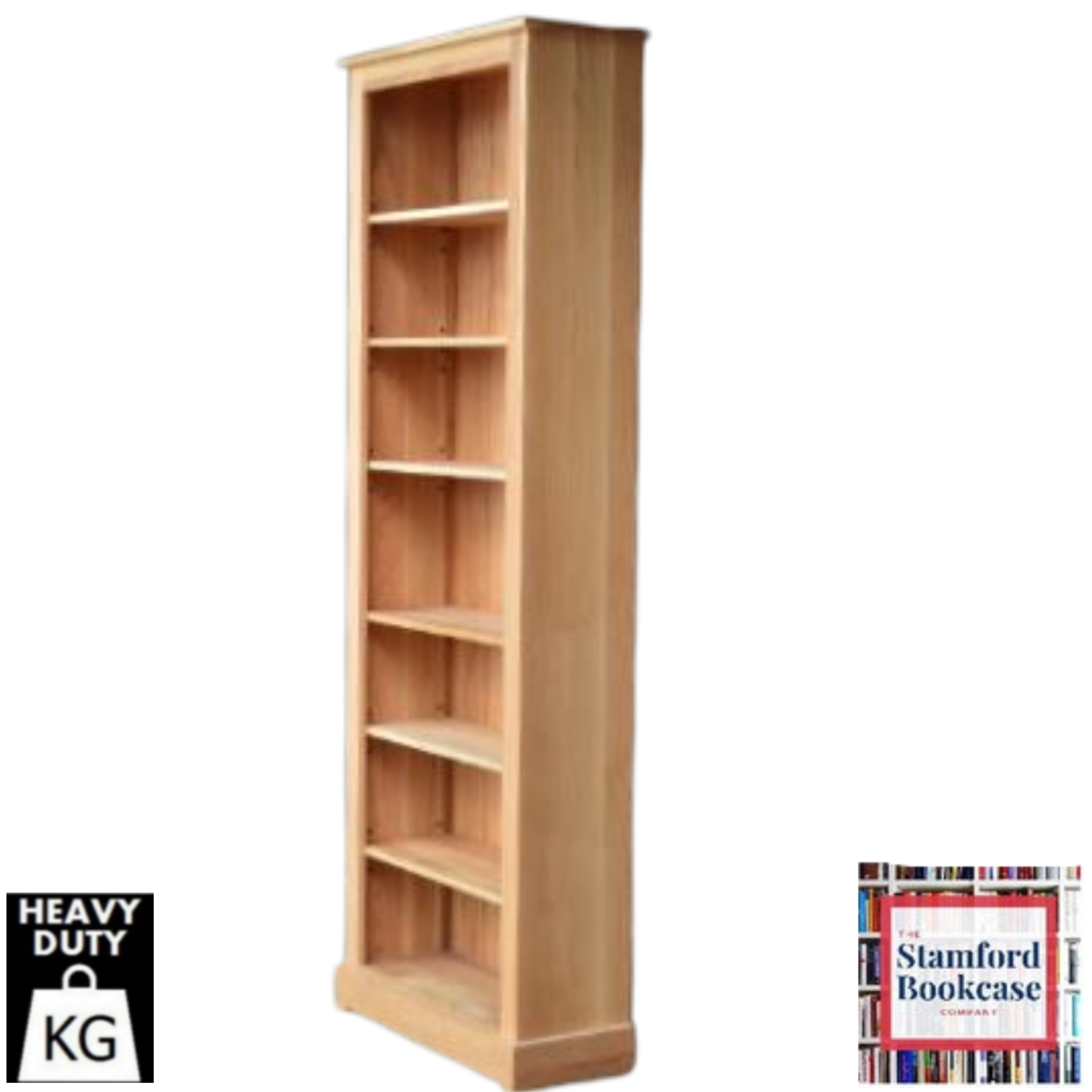 Genuine Solid Oak 7ft x 2ft Adjustable Display Tall Bookcase (OAK-72 ...
